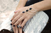 Chloe Hand Chain Bracelet Silver Onyx